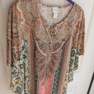 Chico's Multicolor Paisley Women's Top